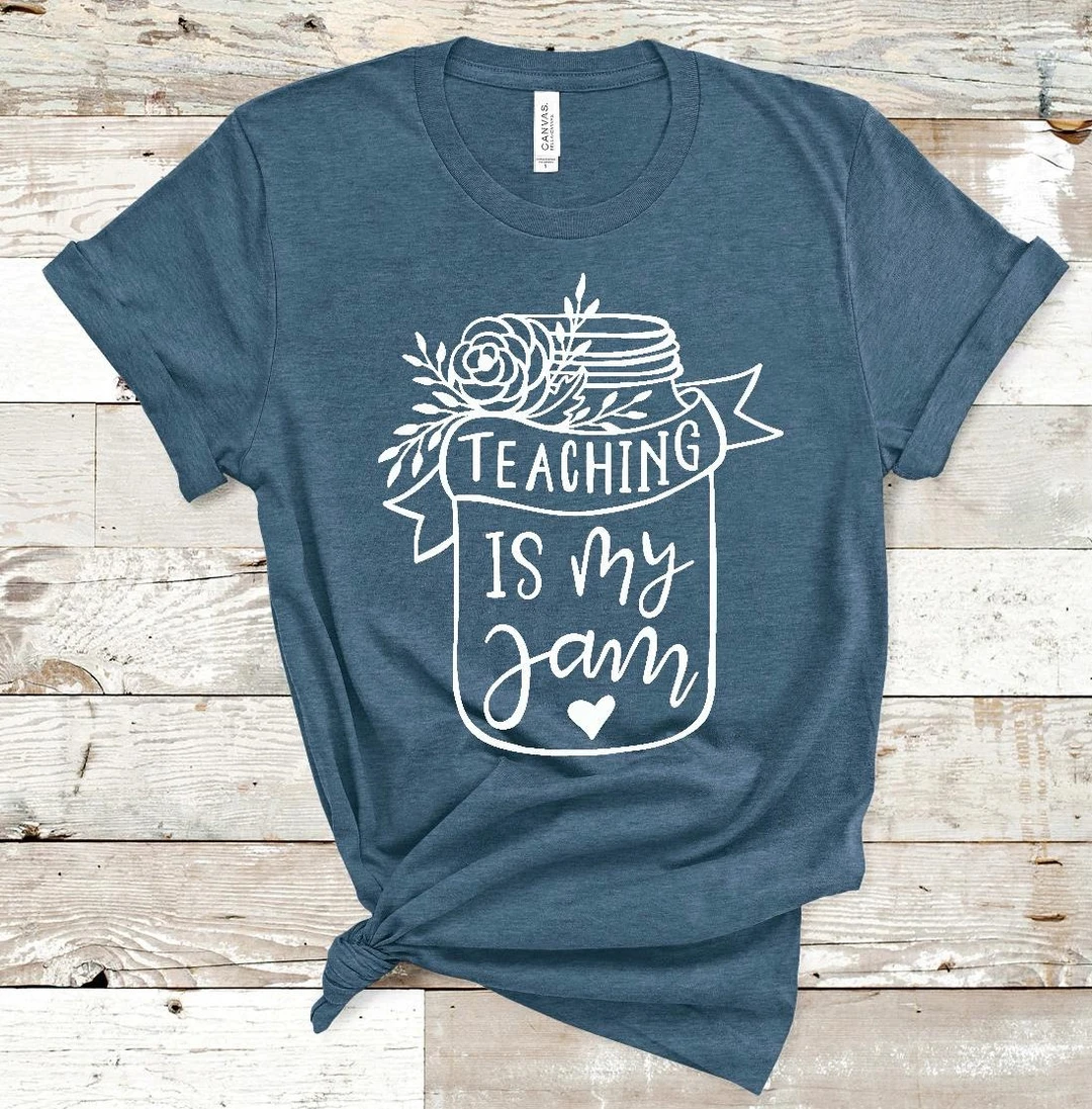 Teaching is My Jam Mason Jar - WHITE Lettering