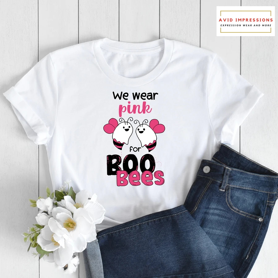 We Wear Pink for BOO BEES White Ghost Bees