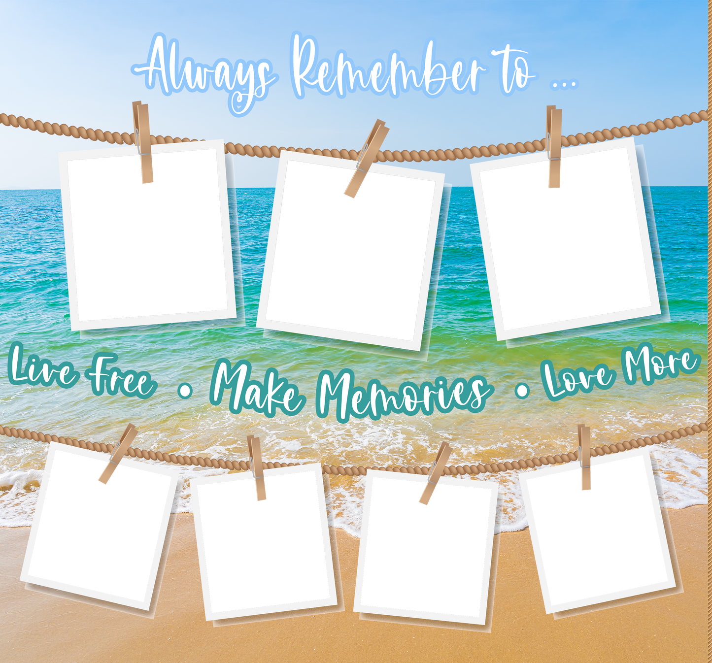 Customizable Beach Memory Photo Frame Collage tumbler - 30 oz ONLY