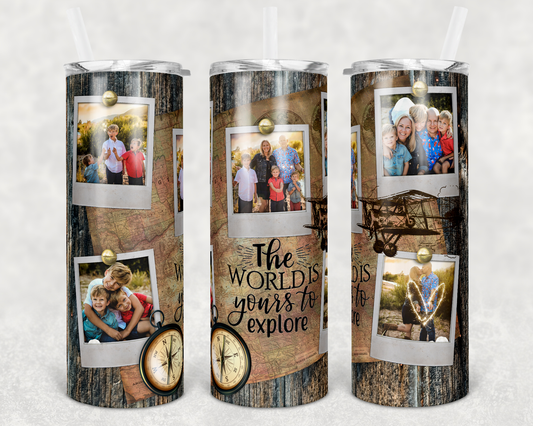 Customizable Explore Photo Frame Tumbler